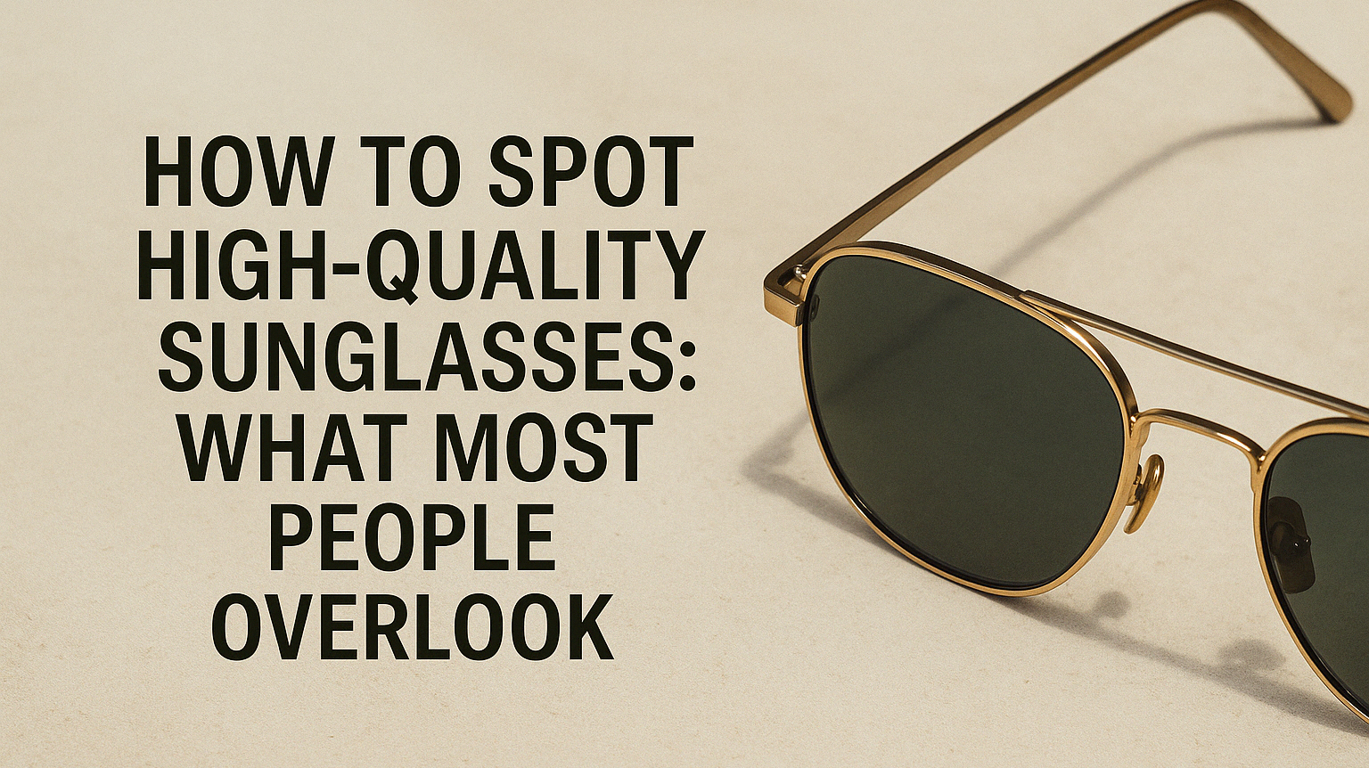 How to Spot High-Quality Sunglasses: What Most People Overlook